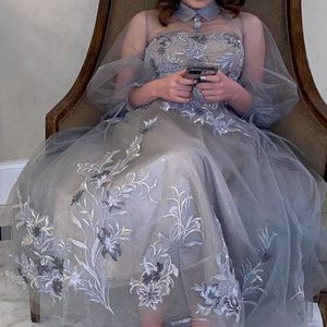 Andrea & Leo size 2. Magical dust gray gown.